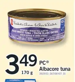Fortinos PC ALBACORE TUNA, 170 G offer