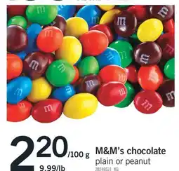 Fortinos M&M's chocolate offer