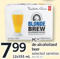 Fortinos PC de-alcoholized beer offer