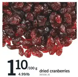 Fortinos dried cranberries offer