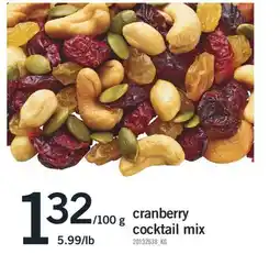 Fortinos CRANBERRY COCKTAIL MIX, 5.99/LB offer