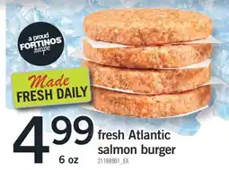 Fortinos fresh Atlantic salmon burger offer