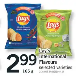 Fortinos LAY'S INTERNATIONAL FLAVOURS, 165 G offer