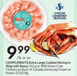 Sobeys COMPLIMENTS Extra Large Cooked Shrimp in Ring with Sauce offer