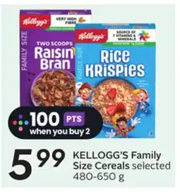 Sobeys KELLOGG'S Family Size Cereals offer