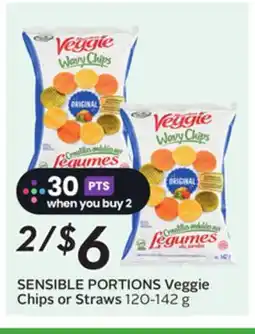 Sobeys SENSIBLE PORTIONS Veggie Chips or Straws offer