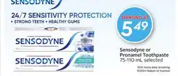 Sobeys Sensodyne or Pronamel Toothpaste offer
