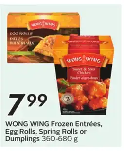 Sobeys WONG WING Frozen Entrées, Egg Rolls, Spring Rolls or Dumplings offer