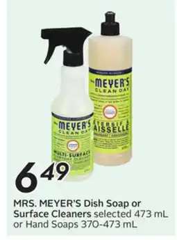 Sobeys MRS. MEYER'S Dish Soap or Surface Cleaners offer