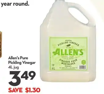 Longo's Allen's Pure Pickling Vinegar offer
