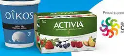 Longo's Activia Yogourt 12x100g pkg or Oikos Greek Yogourt 650-750g tub offer