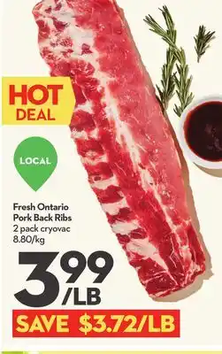 Longo's Fresh Ontario Pork Back Ribs offer