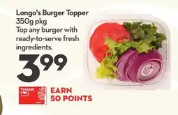 Longo's Burger Topper offer