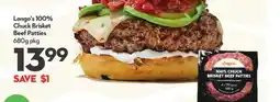 Longo's 100% Chuck Brisket Beef Patties offer