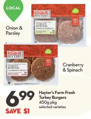 Longo's Fresh Turkey Burgers offer