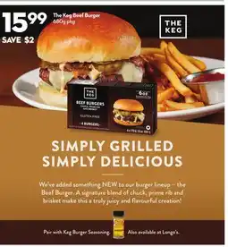 Longo's The Keg Beef Burger offer
