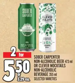 Metro SOBER CARPENTER NON-ALCOHOLIC BEER 473 ML OR CLEVER MOCKTAILS NON-ALCOHOLIC BEVERAGE 355 ML offer