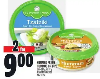 Metro SUMMER FRESH HUMMUS OR DIPS offer