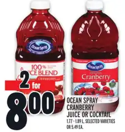 Metro OCEAN SPRAY CRANBERRY JUICE OR COCKTAIL offer