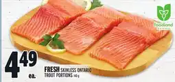 Metro FRESH SKINLESS ONTARIO TROUT PORTIONS offer