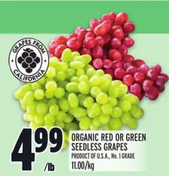 Metro ORGANIC RED OR GREEN SEEDLESS GRAPES offer