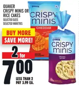 Metro QUAKER CRISPY MINIS OR RICE CAKES offer