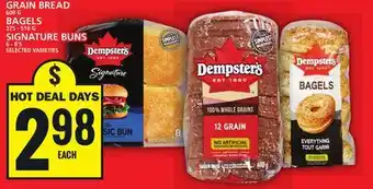 Food Basics DEMPSTER'S WHOLE GRAIN BREAD OR BAGELS OR SIGNATURE BUNS offer