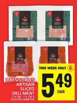 Food Basics IRRESISTIBLES ARTISAN SLICED DELI MEAT offer