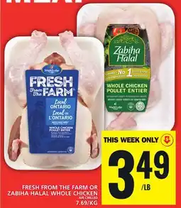Food Basics FRESH FROM THE FARM OR ZABIHA HALAL WHOLE CHICKEN offer