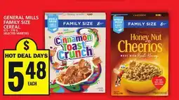 Food Basics GENERAL MILLS FAMILY SIZE CEREAL offer