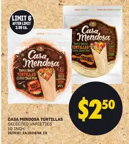 Loblaws CASA MENDOSA TORTILLAS, 10 INCH offer