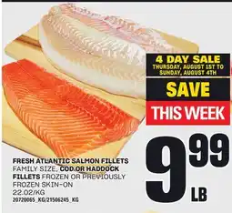 Loblaws FRESH ATLANTIC SALMON FILLETS, COD OR HADDOCK FILLETS offer