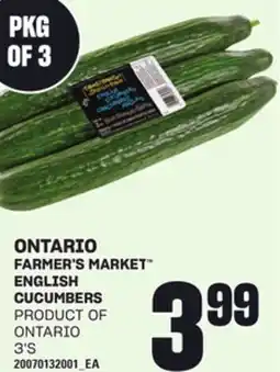 Loblaws FARMER'S MARKET ENGLISH CUCUMBERS, 3'S offer