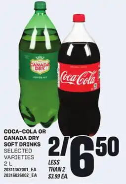 Loblaws COCA-COLA OR CANADA DRY SOFT DRINKS, 2 L offer