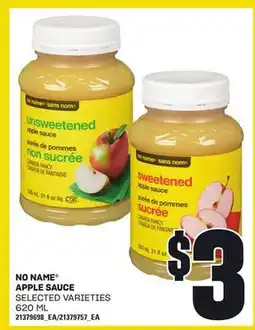 Loblaws NO NAME APPLE SAUCE, 620 ML offer