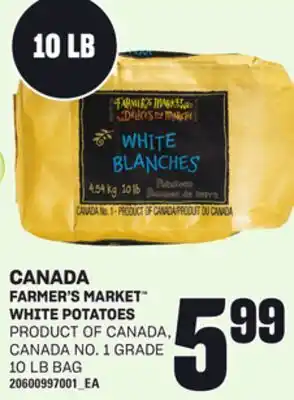 Loblaws FARMER'S MARKET WHITE POTATOES, 10 LB BAG offer