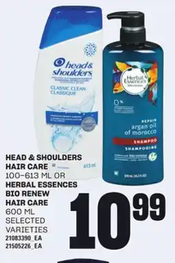 Loblaws HEAD & SHOULDERS HAIR CARE 100-613 ML OR 100-613 ML OR HERBAL ESSENCES BIO RENEW HAIR CARE 600 ML offer