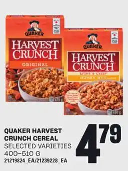 Loblaws QUAKER HARVEST CRUNCH CEREAL, 400-510 G offer