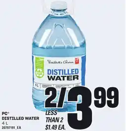 Loblaws PC DISTILLED WATER, 4 L offer