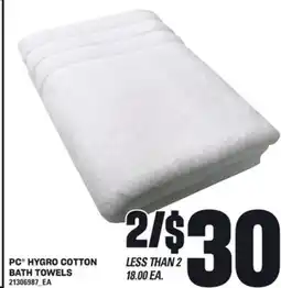 Loblaws PC HYGRO COTTON BATH TOWELS offer