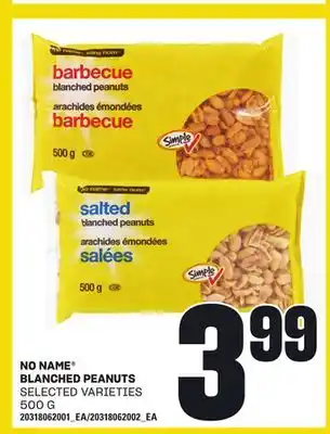 Loblaws NO NAME BLANCHED PEANUTS, 500 G offer