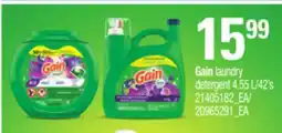 Loblaws GAIN LAUNDRY DETERGENT, 4.55 L/42' S offer