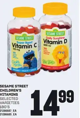 Loblaws SESAME STREET CHILDREN'S VITAMINS, 180' S offer