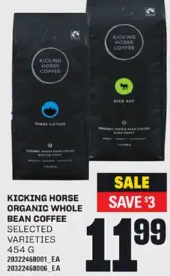 Loblaws KICKING HORSE ORGANIC WHOLE BEAN COFFEE offer