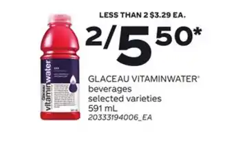 Loblaws GLACEAU VITAMINWATER BEVERAGES, 591 mL offer