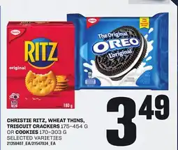 Loblaws CHRISTIE RITZ, WHEAT THINS, TRISCUIT CRACKERS, 175-454 G OR COOKIES, 170-303 G offer