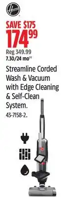Canadian Tire Hoover Streamline Corded Wash & Vacuum with Edge Cleaning & Self-Clean System offer