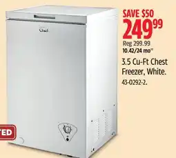 Canadian Tire MASTER Chef 3.5 Cu-Ft Chest Freezer, White offer