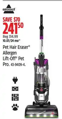 Canadian Tire Bissell Pet Hair Eraser Allergen Lift-Off Pet Pro Upright Vacuum offer