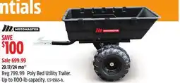 Canadian Tire MotoMaster Poly Bed Utility Trailer offer